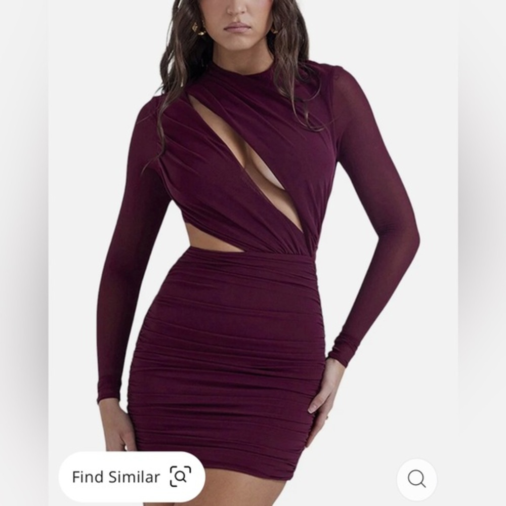 NWT Ariel Tesoro Burgundy Cut-Out Dress Size 2